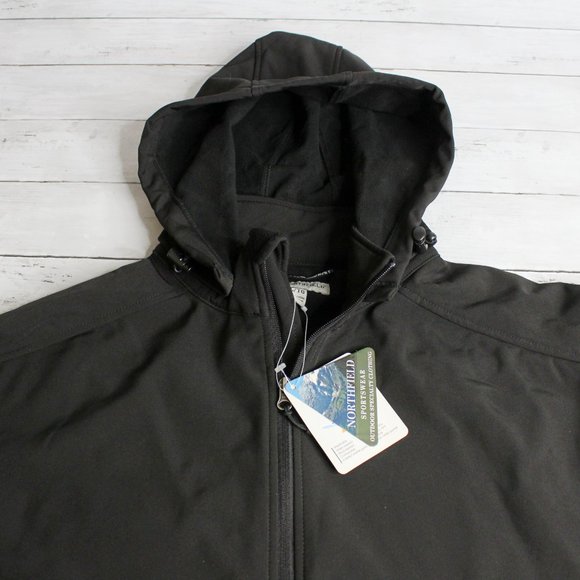 Northfield Men's Soft Shell Jacket Size XL Black Water Resistant Fleece - Picture 5 of 9